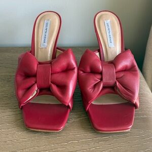 Saks Fifth Avenue Bow-Knot Leather Stiletto Mules